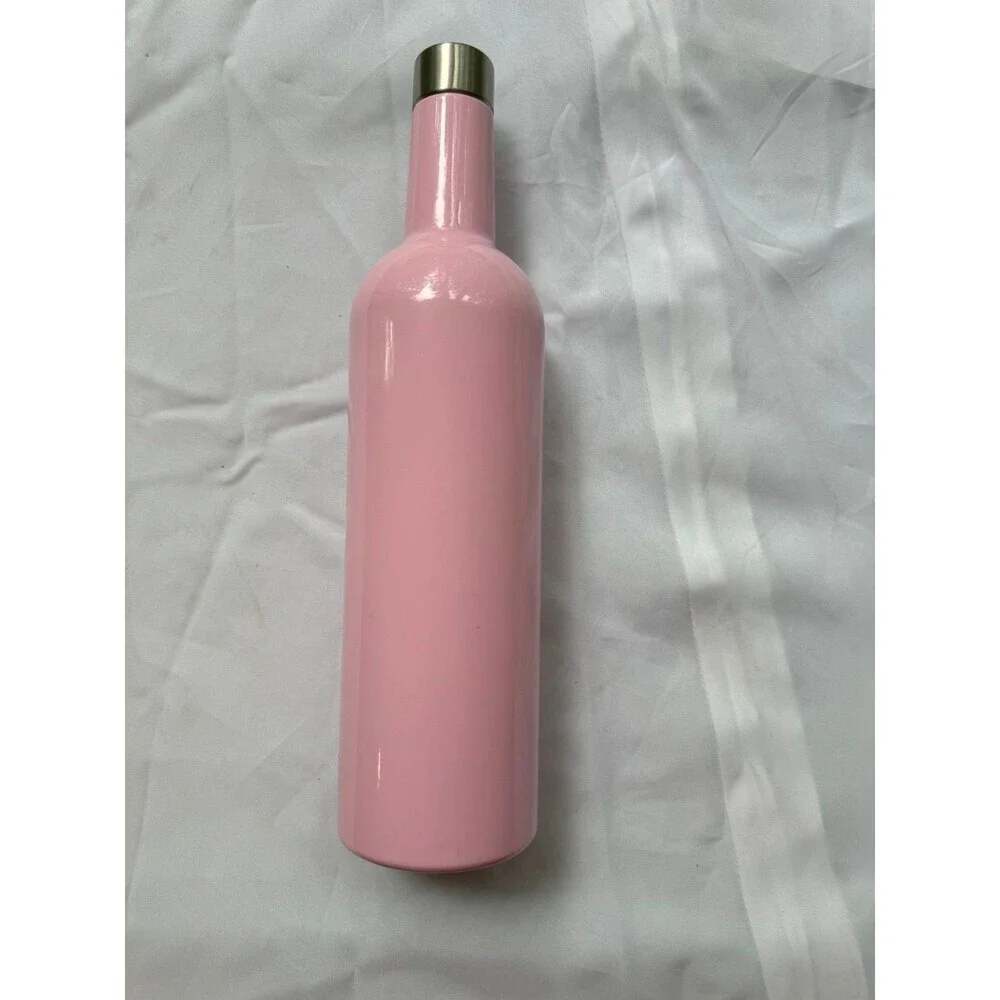 Pink Brumate Winsulator‎ wine bottle silver accents